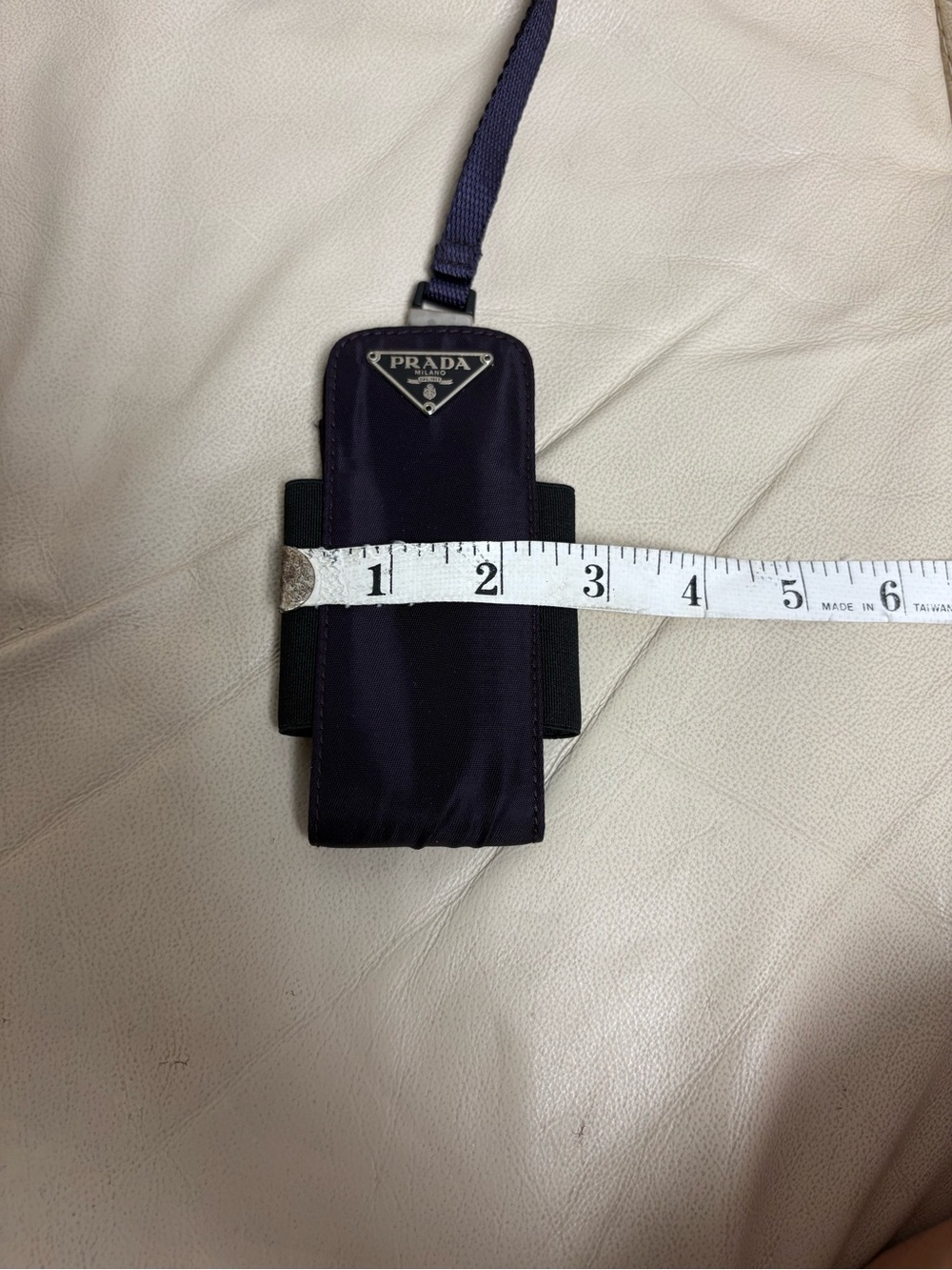 VTG PRADA Purple Phone Holder w/ Removable Lanyard Triangle Logo - Picture 14 of 15